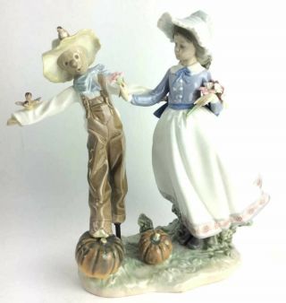 Vintage Retired Lladro Porcelain " Scarecrow And The Lady ",  5385.  Box