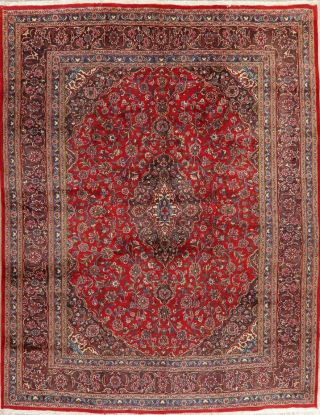 Vintage Traditional Red Floral Kashmar Area Rug Living Room Oriental Wool 10x13