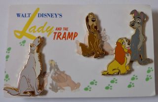 Disneyshopping Vintage Lady & The Tramp Pin Set Of 3 Le 300