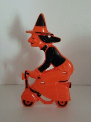 Vintage Halloween Plastic Tico Toys Rosbro Witch Scooter Motorcycle Bike Candy