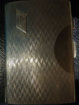 Small Solid Silver Engine Turned Cigarette Case