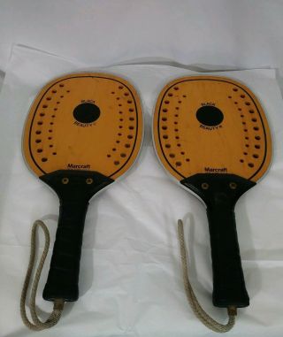 Marcraft Paddle Black Beauty Vintage Aluminum Edge Paddle Ball Racquet
