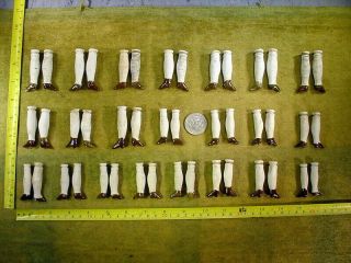 44 x excavated vintage victorian bisque binding doll legs all pairs age 1860 2