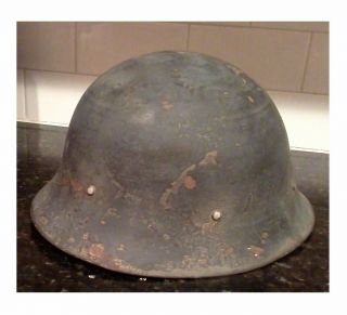 Vintage Wwii Swedish M26 Military Helmet With Liner & Chinstrap