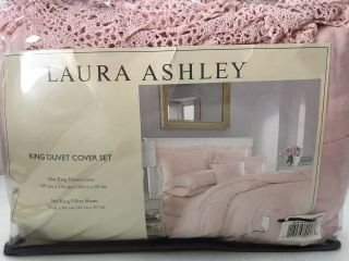 Laura Ashley Ushsfq1044182 Annabella Duvet Cover Set King Pink 2 Pillow Shams