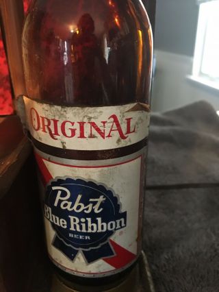 Pabst Blue Ribbon Beer Lighted Back Bar Sign Display Vintage Pbr Bartender 2