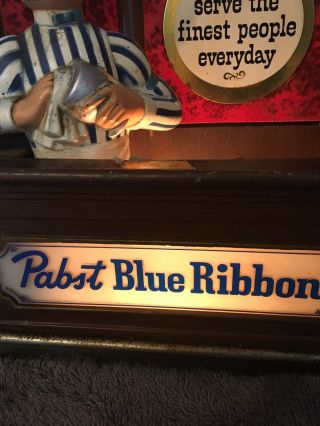 Pabst Blue Ribbon Beer Lighted Back Bar Sign Display Vintage Pbr Bartender 6