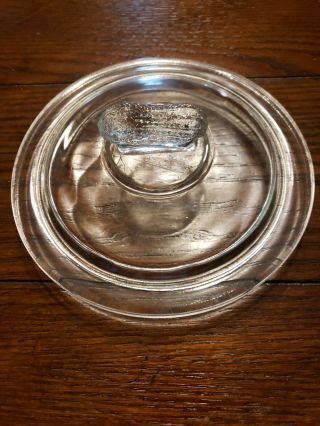 Vintage Planters Peanut 7¼ " Round Glass Jar Lid W/peanut Finial
