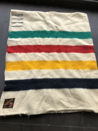 Vintage Eaton’s Of Canada Trapper Point Hudson Bay Style Wool Blanket 4 Point