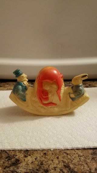 Vintage Celluloid Easter Rabbit And Chick Teeter - Totter
