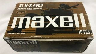 Vintage Maxell Xlii 90 Box Of 10 Factory Cassette Tapes High Bias