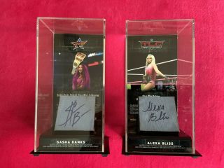 Alexa Bliss And Sasha Banks Autographed Canvas Acrylic Displays (wwe Auto) Rare