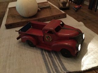 Vintage Marx Deluxe Delivery Truck / Pressed Steel With Electric Headligh 3