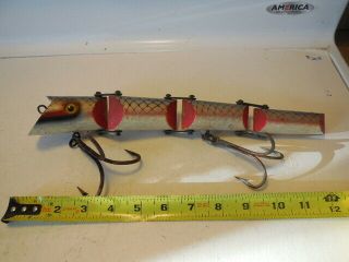 Giant Big Game Lure - 12 " All Wood With Glass Eyes - Check This One Out