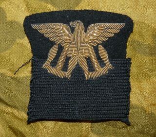 Ww2 Us Army Transportation Service Officer Bullion Embroidered Hat Badge