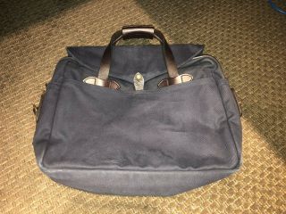 Filson 257 Large Computer Briefcase Bag Rugged Twill Navy Vintage Discontinued