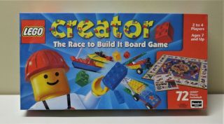 Vintage Nib Lego Creator The Race To Build It Board Game Factory 1999