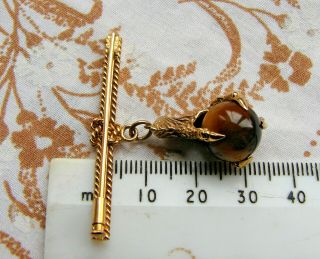 A Lovely and Unusual Vintage 14ct & 10ct Gold,  Claw and Tiger ' s - Eye Ball Brooch 8