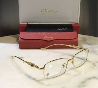 Cartier Smooth Gold Wood Horn Buffalo C Décor Glasses Frames Sunglasses Jaguar