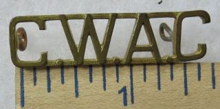 C.  W.  A.  C - Ww2 Vintage Canadian Army Metal Shoulder Title Badge