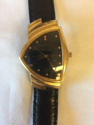 Vintage Hamilton Ventura Mens Watch 18k Gold Plated Bezel Registered Edition
