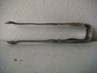 RRR RARE Antique French Art Nouveau Silver Plate Christofle Ice / Sugar Tongs 2