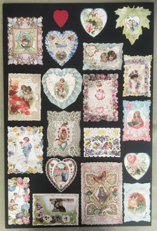Vtg Antique Victorian Valentine Cards Die Cut Embossed 3 - D Early 1900 