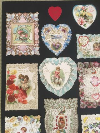 VTG Antique Victorian Valentine Cards Die Cut Embossed 3 - D Early 1900 ' s LT/2 3