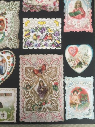 VTG Antique Victorian Valentine Cards Die Cut Embossed 3 - D Early 1900 ' s LT/2 6