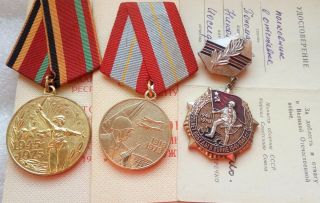 Ponomarev Set Veteran Ww2 Ww Ii Ussr Soviet Russian Military Medal Colonel