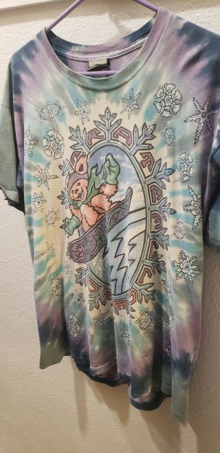 Vintage Grateful Dead T - Shirt Xl Snowboard Bear Ski 1994 Psychedelic Tie Dye Og