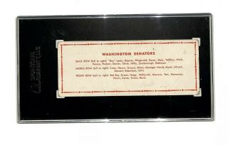 1951 Topps Teams Washington Senators vintage card SGC 1.  5 2