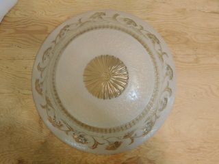 Vintage Antique 16 " Diameter Frosted Art Deco Ceiling Fixture Glass Shade