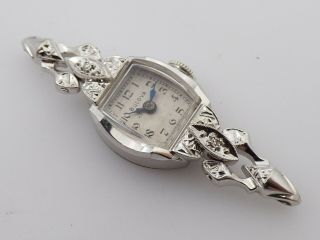 Vintage Ladies Bulova 14k White Gold Diamond Watch,  Need Service