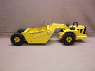 4 VINTAGE MIGHTY TONKA YELLOW SCRAPER EARTH MOVER ROAD BUILDER 8