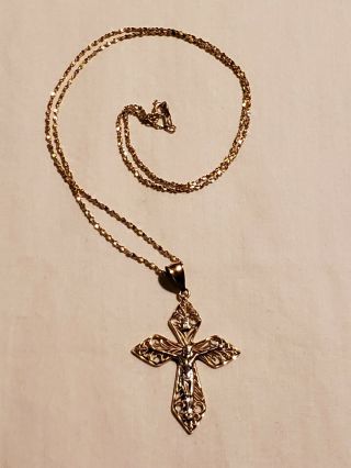 Vintage 14kt Gold Cross Necklace