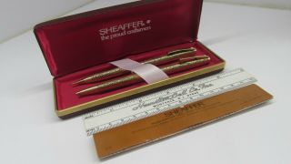 Sheaffer White Dot Vintage 12k Gold Filled Pen Pencil Set Grapes Vines