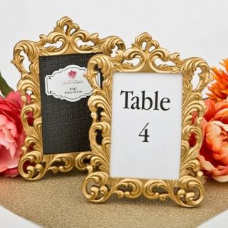15 Antique Gold Vintage Baroque Photo Frame Table Number Holder Wedding Décor