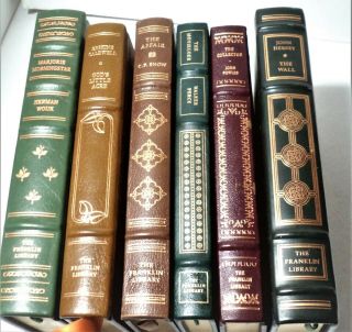 6 Vintage Books The Franklin Library - Herman Wouk,  Walker Percy,  John Fowles,