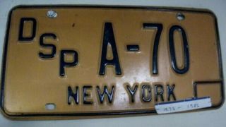 York State Police Vintage License Plate - Dsp A70 - From 1973 - 1986