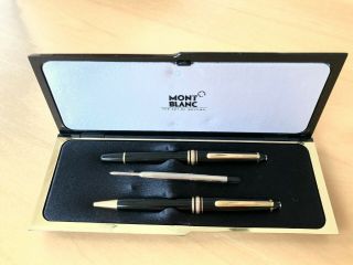 Vintage Montblanc Meisterstuck 14k Gold Fountain/ballpoint Pen Set