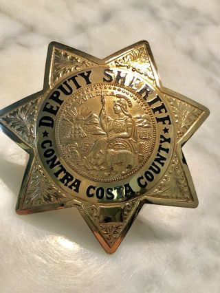 Vintage Contra Costa County,  Ca Deputy Sheriff Badge Marked Ed Jones & Co