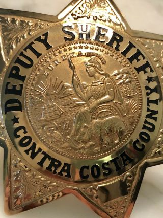 Vintage Contra Costa County,  CA Deputy Sheriff Badge Marked Ed Jones & Co 2