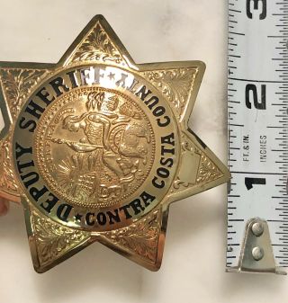 Vintage Contra Costa County,  CA Deputy Sheriff Badge Marked Ed Jones & Co 6