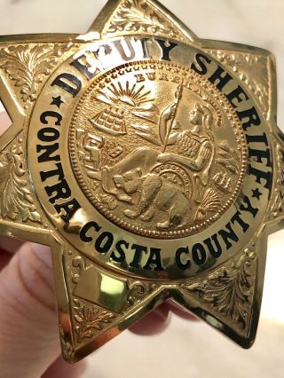 Vintage Contra Costa County,  CA Deputy Sheriff Badge Marked Ed Jones & Co 7