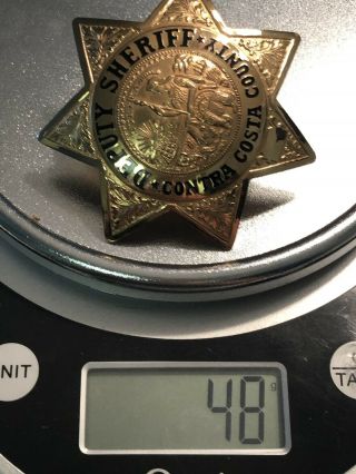 Vintage Contra Costa County,  CA Deputy Sheriff Badge Marked Ed Jones & Co 8