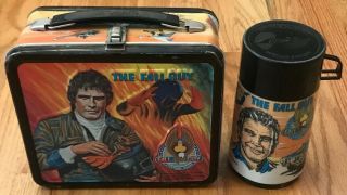 Vintage 1981 Aladdin The Fall Guy Metal Lunch Box With Thermos - Made In Usa