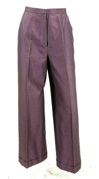 Givenchy Vintage Lavender Cotton Linen High Waisted Dress Pants 38