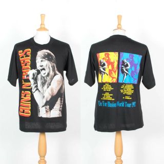Vintage Guns N Roses Tour T - Shirt Use Your Illusion World Tour 1992 90 