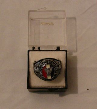 VINTAGE LARGE CHUNKY SIZE 10 EAGLE SCOUT RING BOY SCOUTS OF AMERICA ENAMEL BSA 2